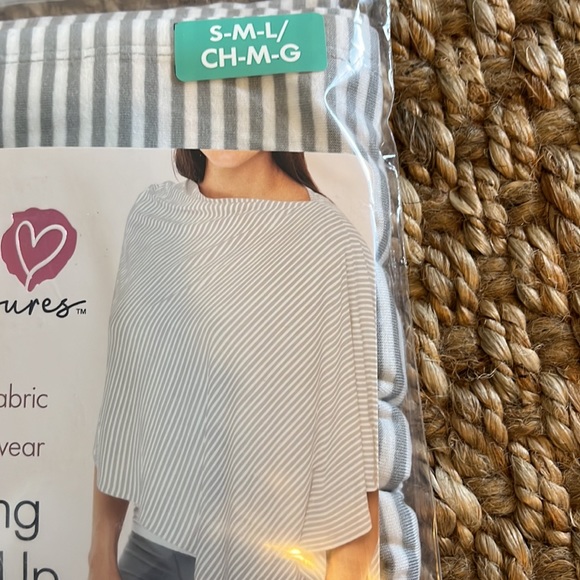 Secret Treasures Nursing Cover-up  Gray Stripes Soft Knit Fits size S, M & L - Picture 6 of 9